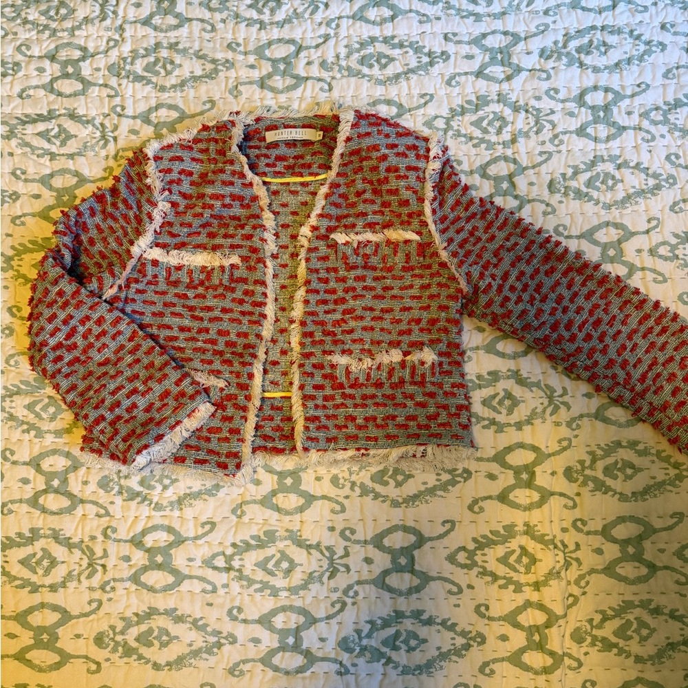 NWOT Stylish Red, Blue and White Lady Jacket